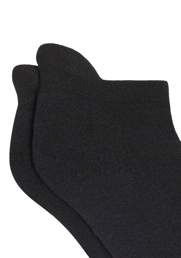 Socquettes mixtes en bambou couleur noir maille bouclette