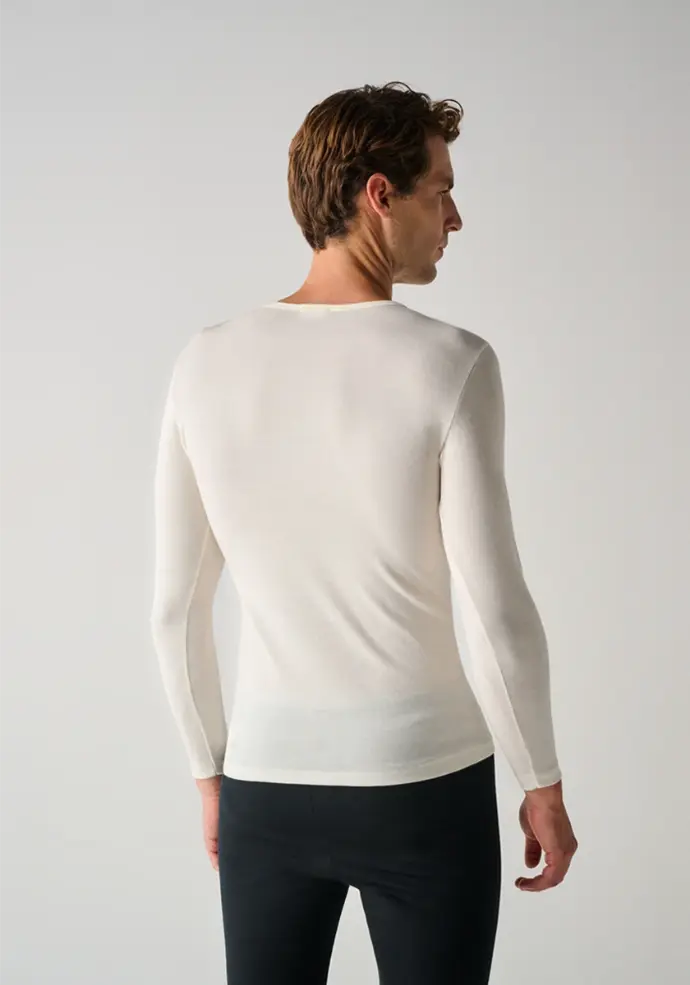 Tshirt homme manches longues couleur écru