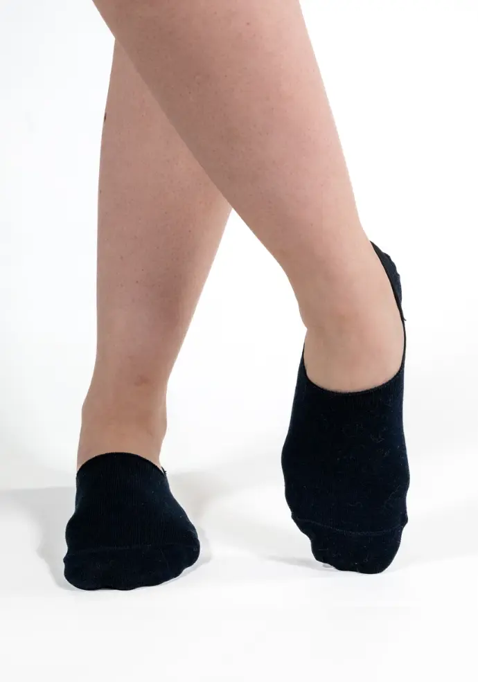chaussettes invisibles femme en coton couleur noir
