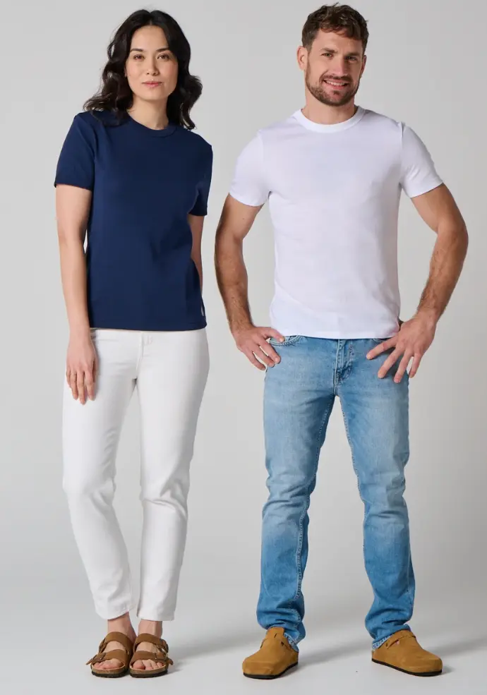 T-shirt homme en coton biologique couleur blanc fabrication française