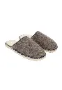 Mules homme en mohair et alpaga semelle feutre couleur gris brun
