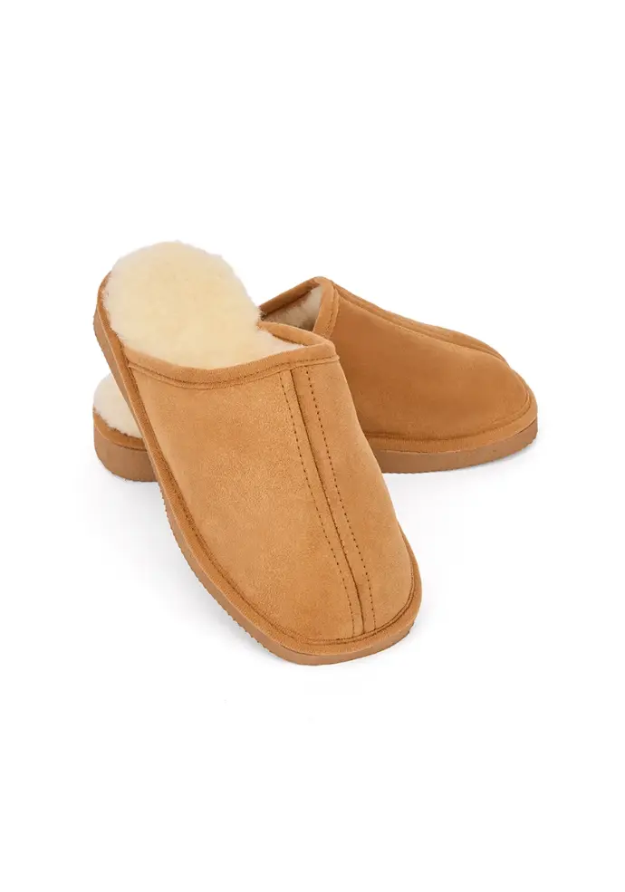 Mules mixtes en cuir doublées en laine naturelle