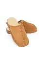 Mules mixtes en cuir doublées en laine naturelle