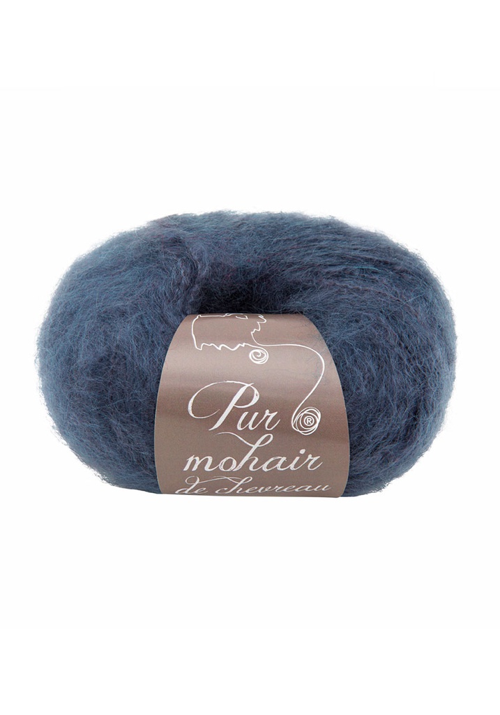 Pelote de laine 98% mohair de chevreau fabrication française gris ardoise