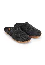 Mules homme en laine non fourrées couleur gris anthracite