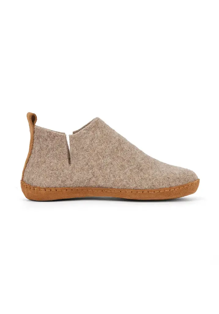 Chaussons femme non fourrés couleur beige