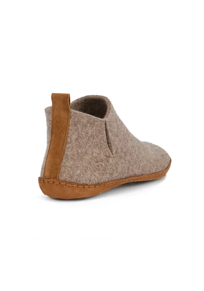 Chaussons femme non fourrés semelle cuir