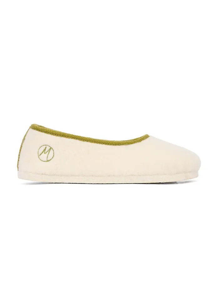Ballerines en laine mérinos couleur écru