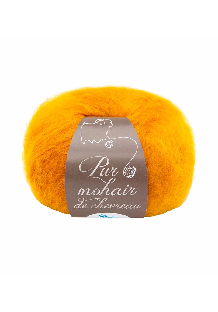 Pelote de laine 98% mohair de chevreau fabrication française or