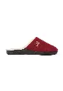 Mules mixtes en laine couleur rouge bordeaux