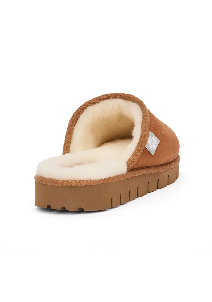 Chaussons femme en peau teinture végétale