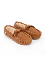 Mocassins mixtes en peau d'agneau couleur camel