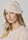 Beret  femme en mohair de chevreau made in France couleur crème rosé