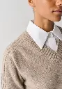 Pull col V laine et duvet de yack manches longues