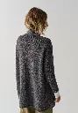 Gilet long femme en yack et laine couleur bleu marine