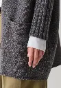 Veste longue femme en yack et laine 2 poches plaquées