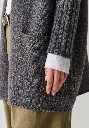 Veste longue femme en yack et laine 2 poches plaquées