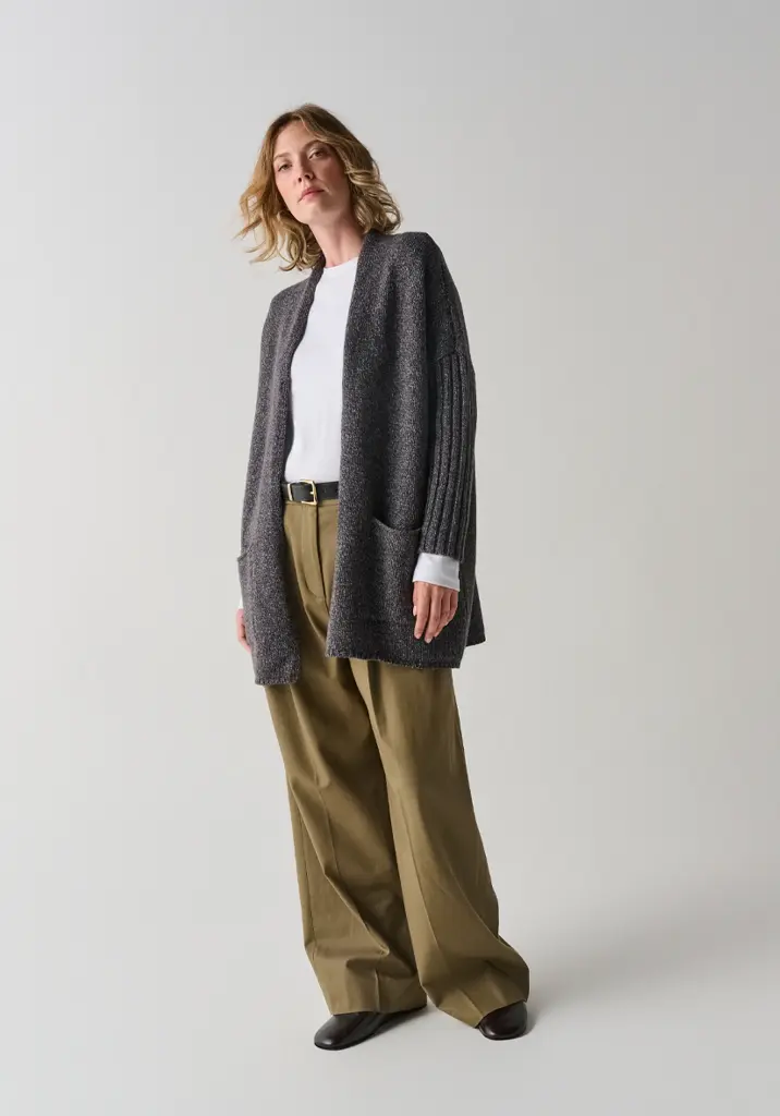 Veste laine et yack femme bleu marine