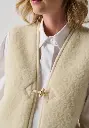 Gilet en laine de mouton femme maille fourrure