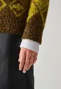 Pull jacquard en mohair et soie femme manches longues