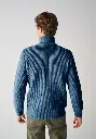 Pull homme en 100% laine mérinos couleur bleu jean