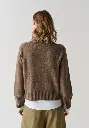 Pull femme col montant laine et duvet de yack couleur marron