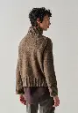 Pull femme col montant laine et duvet de yack couleur marron