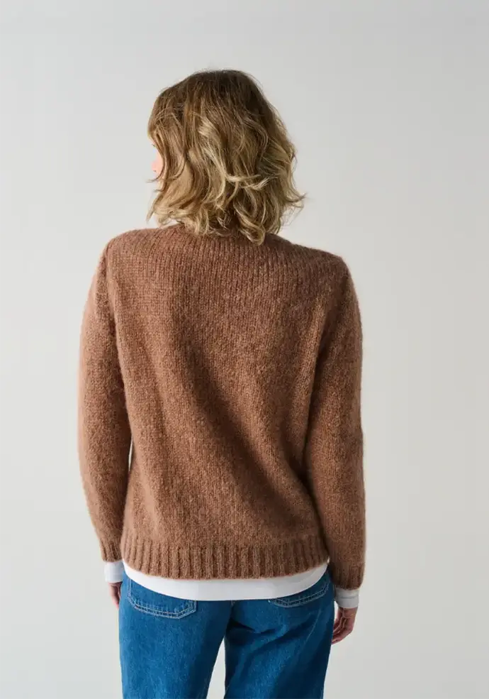 Gilet femme en mohair de chevreau couleur moka