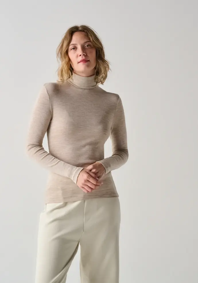 Sous pull laine et soie pour femme