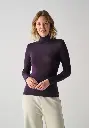 Sous pull femme col roulé mérinos et soie fabriqué en Italie