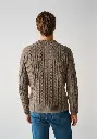 Pull homme col rond en laine de yack couleur marron