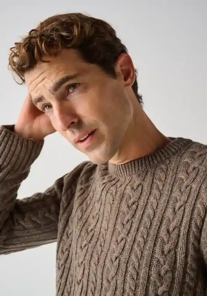 Pull homme chaud en laine et yack