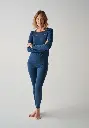 Caleçon femme coton gratté couleur bleu confection italienne