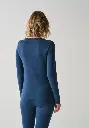 T-shirt femme manches longues en coton gratté couleur bleu