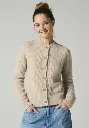Gilet torsadé pour femme en laine et alpaga couleur beige