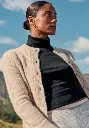 Cardigan pour femme en laine et alpaga fermeture 6 boutons