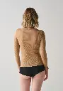 T-shirt manches longues en laine et soie couleur beige