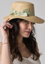 Chapeau femme paille avec ruban tissé fabrication française