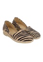 Espadrilles femme à talons semelle interieure en cuir motifs zebre