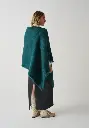 Poncho 100% mohair femme couleur petrole