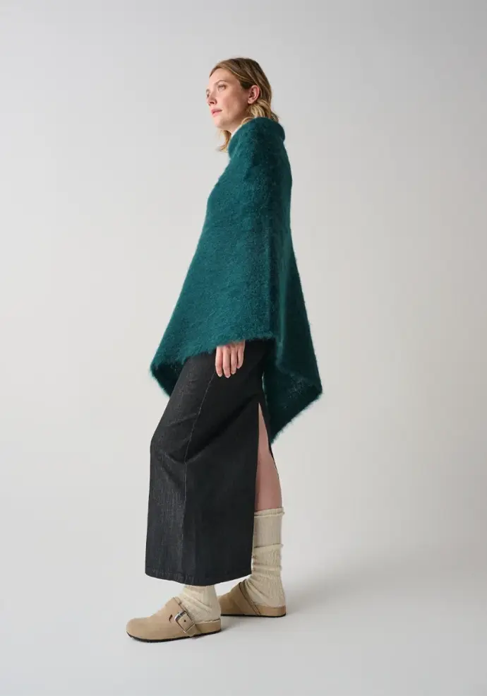 Poncho 100% mohair femme made in France