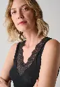 Débardeur en laine et soie finition dentelle
