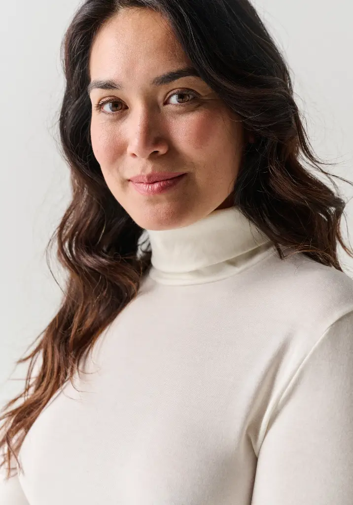 Sous-pull  femme col roulé laine et soie chaud et confortable
