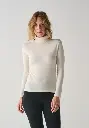 Sous-pull  femme col roulé laine et soie confection italienne