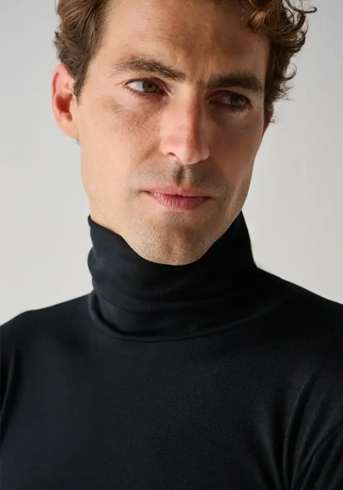 Sous pull  homme en laine et soie tricot 2 fils