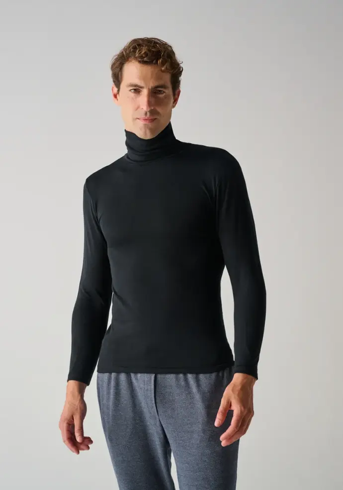 Sous pull  homme en coton laine et soie
