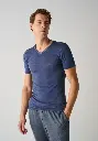 Tshirt homme manches courtes col V confection italienne