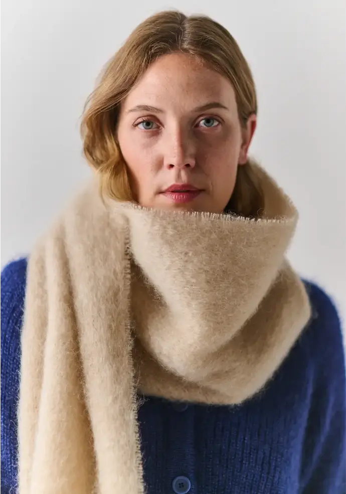 Etole 100% mohair pour femme couleur écru made in France