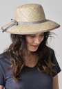 Chapeau de paille femme avec ruban vichy fabrication française