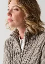 Gilet femme zippé en laine et yack col montant